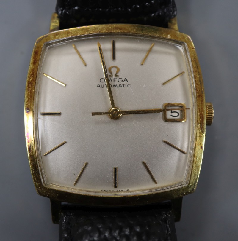 A gentlemans 1960s steel and gold plated Omega automatic wrist watch. movement c.562, on later strap